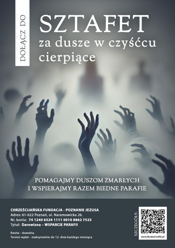 PLAKAT _ Sztafeta za dusze w czyśćcu cierpiące _ Boskie Grafiki